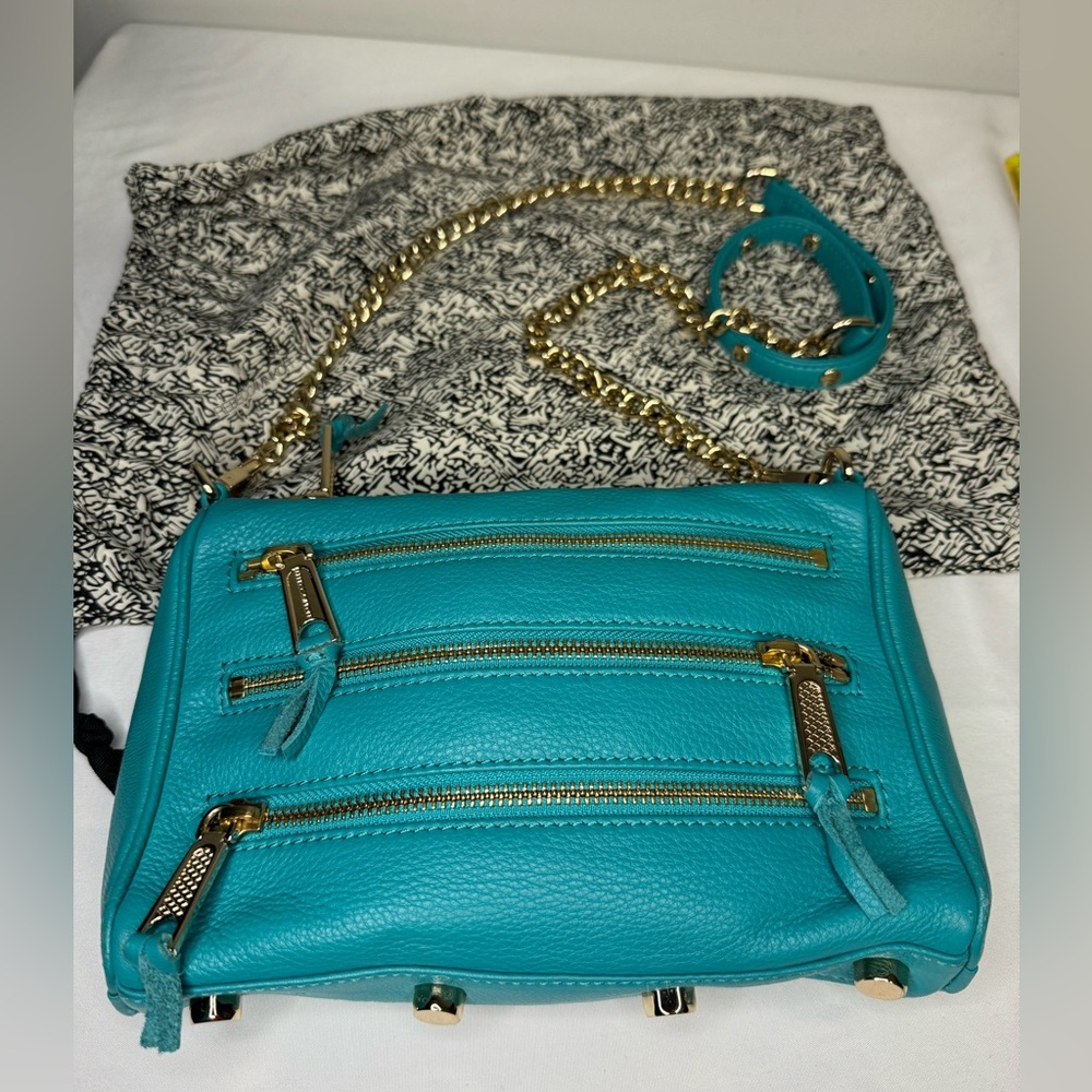 Rebecca Minkoff Aqua Crossbody Bag Gold Chain Strap